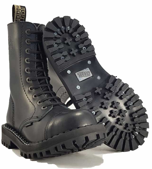 Steel Stiefel 10 Loch Schwarz STEEL Shoes Boots