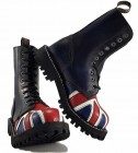 Steel Stiefel 10 Loch Britische Flagge
