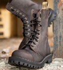 Steel Stiefel 10 Loch Braun
