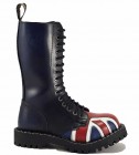 Steel Stiefel 15 Loch Britische Flagge