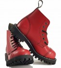 Steel Stiefel 6 Loch Rot