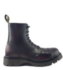 Steel Stiefel 8 Loch Burgunder Rub Off Air