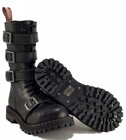 Steel Stiefel 15 Loch Schwarz Mit 4 Schnallen 