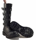 Steel Stiefel 20 Loch Schwartz Mit 4 Schnallen