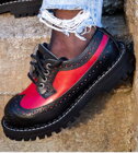 Steel Schuhe 4 Loch Alcapone Schwarz Rot