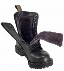 Steel Stiefel 10 Loch Schwarz Warm mit Reißverschluss
