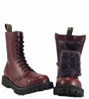 Steel Stiefel 10 Loch Burgunder Warme