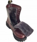 Steel Stiefel 10 Loch Burgunder Warme