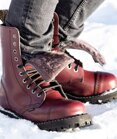 Steel Stiefel 10 Loch Burgunder Warme