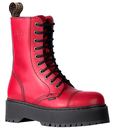 Steel Stiefel 10 Loch Rot Alessia