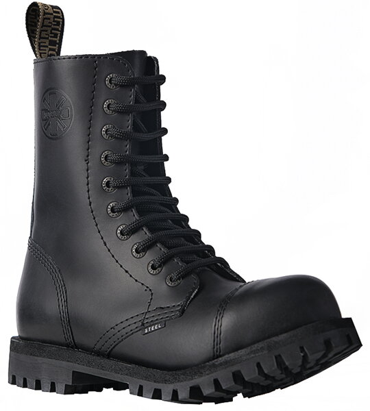 Steel Stiefel 10 Loch Schwarz BO