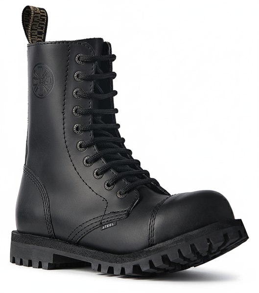 Steel Stiefel 10 Loch Schwarz BO