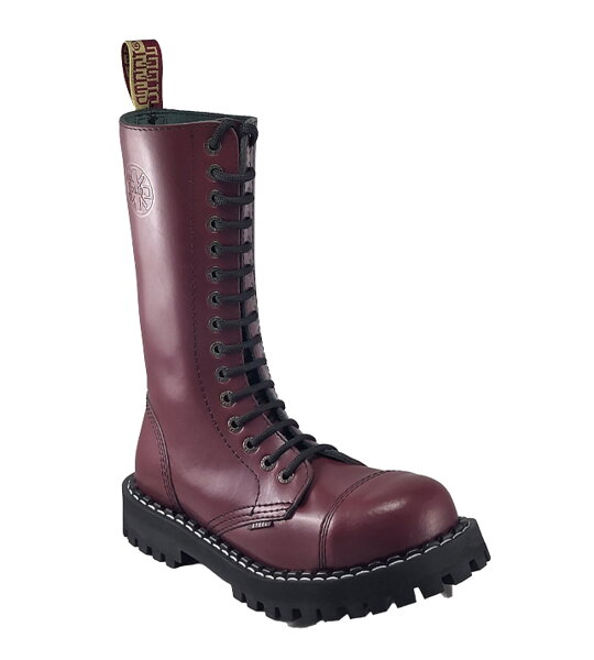 Steel Stiefel 15 Loch Burgunder 