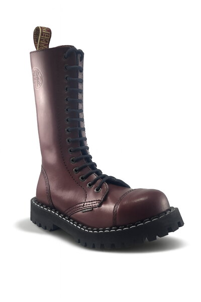 Steel Stiefel 15 Loch Burgunder 