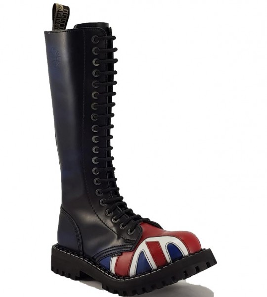 Steel Stiefel 20 Loch Britische Flagge