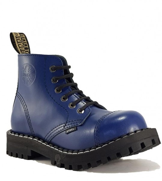 Steel Stiefel 6 Loch Blau