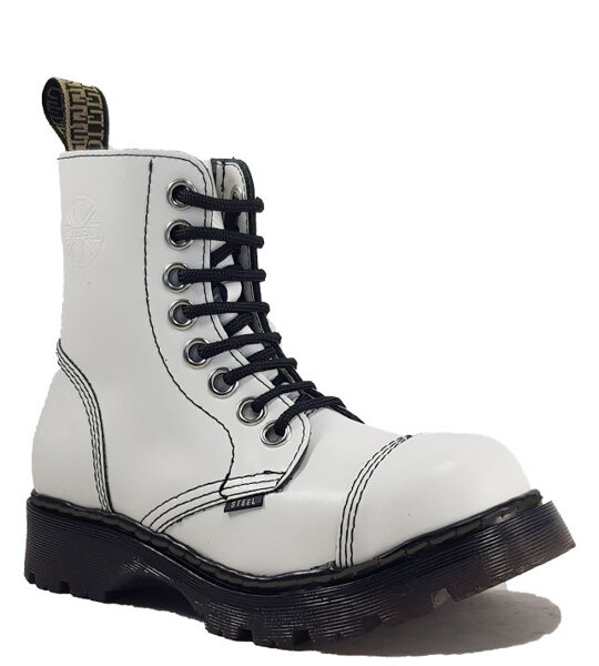 Steel Stiefel 8 Loch Weiss Air Big Eye