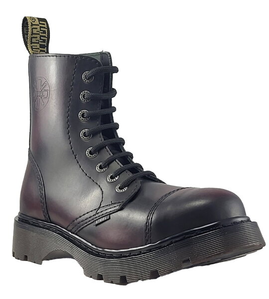 Steel Stiefel 8 Loch Burgunder Rub Off Air