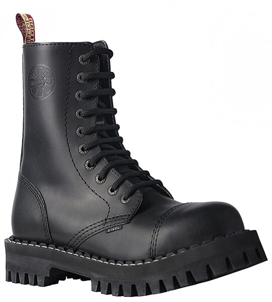 Steel Stiefel 10 Loch Schwarz Monster