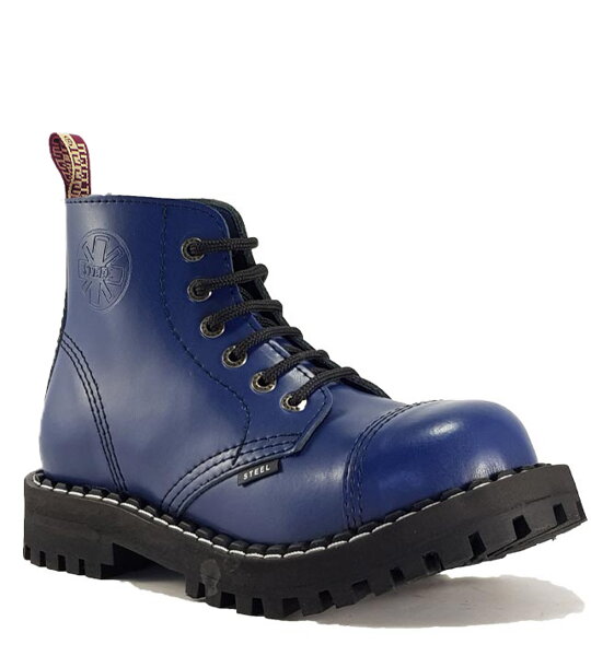 Steel Stiefel 6 Loch Blau