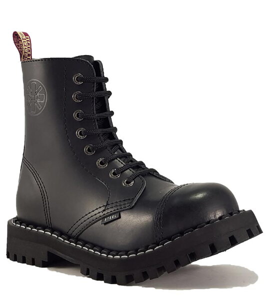 Steel Stiefel 8 Loch Schwarz