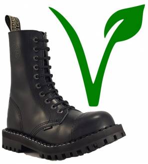 Steel Stiefel 10 Loch Schwarz Vegan