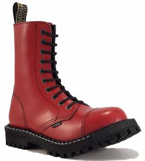 Steel Stiefel 10 Loch Rot