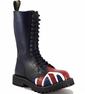 Steel Stiefel 15 Loch Britische Flagge