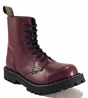 Steel Stiefel 8 Loch Burgunder