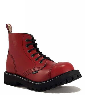 Steel Stiefel 6 Loch Rot