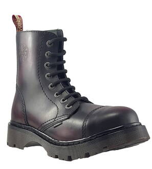 Steel Stiefel 8 Loch Burgunder Rub Off Air