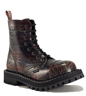 Steel Stiefel 8 Loch UK Flagge Rub Off