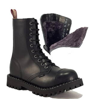 Steel Stiefel 10 Loch Schwarz Warme