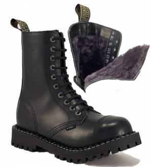 Steel Stiefel 10 Loch Schwarz Warme