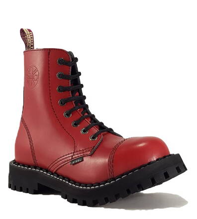 Steel Stiefel 8 Loch Rot
