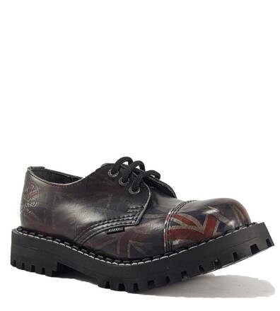 Steel Schuhe 3 Loch UK Flagge Rub off